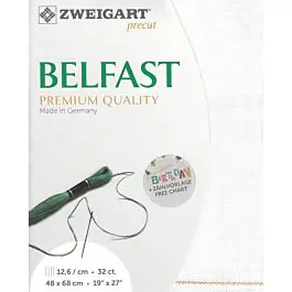 Zweigart borduurstof Belfast 32counts\\/12,6 draden kleur 101 wit Aanbieding