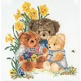 Thea Gouveneur borduurpakket Teddy bears 2048A telpatroon Fabrieksprijs