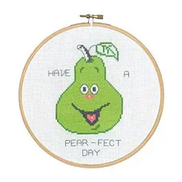 Weekendaanbieding Permin borduurpakket have a pear-fect day 13-4155 telpatroon incl. borduurring
