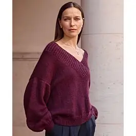 Direct Verzonden Lana Grossa dames trui met v-hals breien van Cool Merino (C27,M21)
