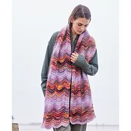 Direct Verzonden Lana Grossa sjaal in golfpatroon breien van Picasso (LB17, M7)