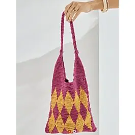 Beperkt Aanbod Phildar geruite tas haken van Phil Coton 4 (241, m8)