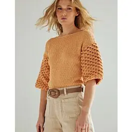 Beperkt Aanbod Phildar dames trui met korte mouwen breien en haken van Phil Ocean (238, m12)