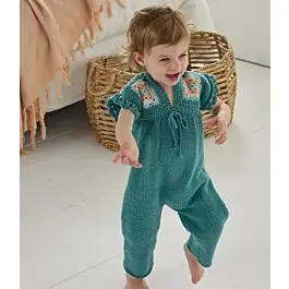 Gecertificeerd Phildar baby kruippakje breien van Phil Cabotine en Coton 3 (237, m23)