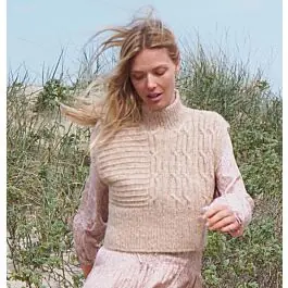 Dagaanbieding Lana Grossa spencer met kabels van Natural Alpaca Pelo NK2,m6