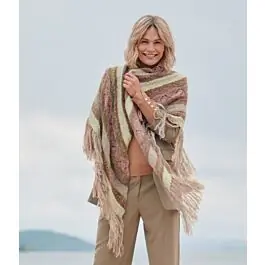 Direct Beschikbaar Lana Grossa driehoeksjaal breien en haken van Puno Due en Silkhair Print (Doeken & Co 7, m3)