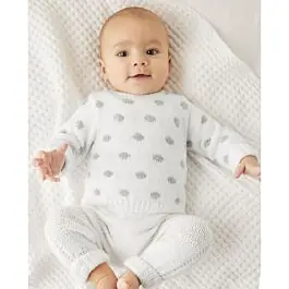 Beste Prijs Phildar gestippelde baby trui van Phil Caresse (209, m26)