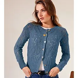 Fabrieksprijs Lana Grossa vest breien in ajourpatroon van Bacca (F63, M24)