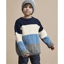 Gecertificeerd Phildar gestreepte jongens trui van Partner 6 (203, m27)