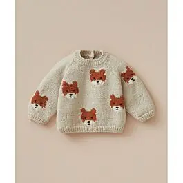 Bestseller Phildar baby trui met beertjes breien van Lambswool (200, 32)