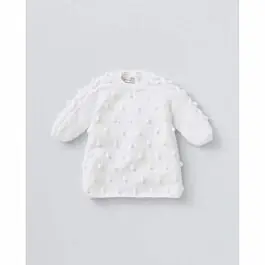 Direct Beschikbaar Phildar baby jurkje met bolletjes breien van Phil Caresse (200, model 29)