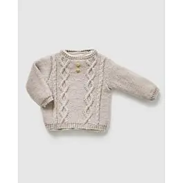 Gratis Retour Phildar baby truitje met kabels breien van Phil Merinos 3.5 (703, m 4)