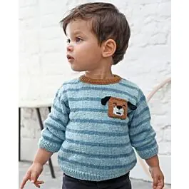 Weekendaanbieding Phildar peuter trui met hondje breien van Phil Merinos 3.5 (193,m9)