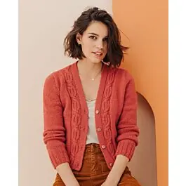 Express Levering Phildar dames vest met kabels breien van Phil Ecolaine (190, m6)