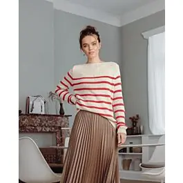 Direct Beschikbaar Phildar dames gestreepte trui breien uit boek 183 model 5