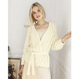 Flitsaanbieding Phildar dames vest breien met ceintuur van Phil Irlandais(m1,697