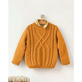 Weekendaanbieding Phildar jongens kabel trui breien van Phil Rapido(m9,176)