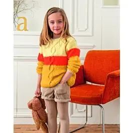 Direct Beschikbaar Phildar kinder trui met kabel van Phil Gourmand (m1,176)