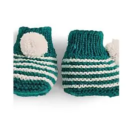 Actieprijs Phildar gestreepte baby slofjes breien van Lambswool