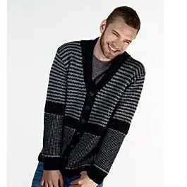 Fabrieksprijs Phildar herenvest met sjaalkraag breien Partner 3.5 (113, m20)