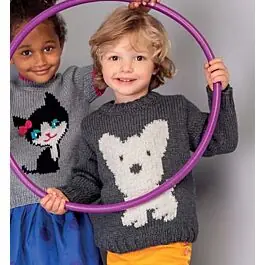 Breipakket kindertrui met hond van Phildar (112, m11) Nieuw