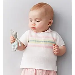 Hoge Kwaliteit Babytruitje korte mouw van phildar wol super babyincl breipatroon