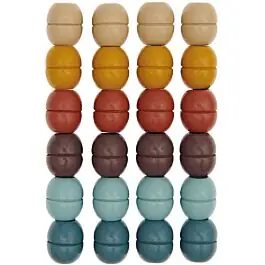 24 Macramé kralen van hout in aardetint, 19x22 mm van Rico design 500230 Actieprijs