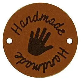Aanbieding Durable leren label 'handmade'2 stuks