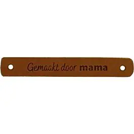 Weekendaanbieding Durable leren label 'gemaakt door mama'2 stuks