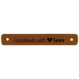 Superprijs Durable leren label 'handmade with love'2 stuks
