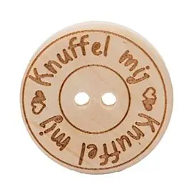 Weekendaanbieding Durable houten tekst knoop Knuffel mij 30mm