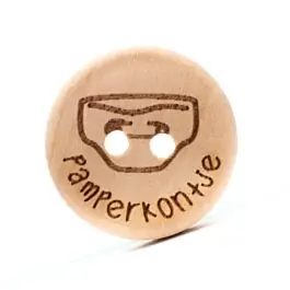 Uitverkoop Durable houten tekst knoop Pamperkontje 20mm
