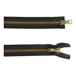 Dubbel deelbare rits 60cm zwartgoud met bloktand Gratis Retour