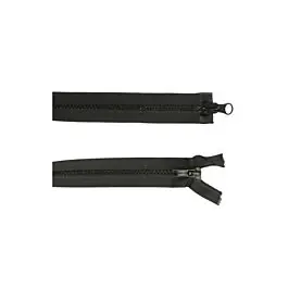 Dubbel deelbare rits 70cm zwart met bloktand Koop Online