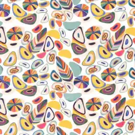 Aanbieding Joggingstof digitaaldruk abstract wit/multicolor