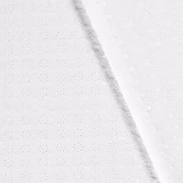 Voordeelprijs Katoen poplin geborduurd bloemen wit