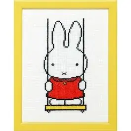 Flitsaanbieding Borduurpakket Nijntje op schommel 13x17cm van PAKO 076.211605