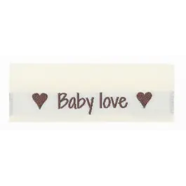 Merkproduct Dubbelgevouwen geweven label Baby Love naaibaar van GO HANDMADE 16109