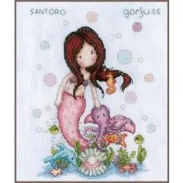 Gorjuss So Nice to Sea You kruissteek voorbedrukt borduurpakket 18x23cm van VERVACO pn-0187813 Laatste Versie