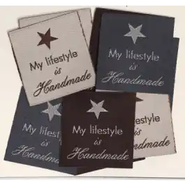 Speciale Aanbieding Geweven My lifestyle is handmade label 33x30cm naaibaar van GO HANDMADE 16152