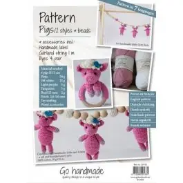 Haakpatroon pakket varkentje slinger en bijtring van GO HANDMADE 20136 Op = Op