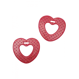 Hartjes bijtringen rood 68mm van GO HANDMADE 22016 Exclusieve Aanbieding