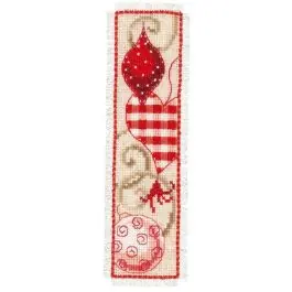 Kerstballen borduurpakket bladwijzer 6x20cm van VERVACO PN-0021862 Flitsaanbieding