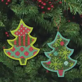 Kerstboom kruissteek borduurkit kerstboom ornamenten 13x6cm van DIMENSIONS PN-0174242 Hoge Kwaliteit