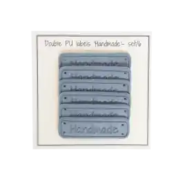 Bestseller Leren Handmade labels 50x15mm blauw 6x van GO HANDMADE 11083