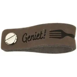 Leren Labels met drukknoop Geniet! 12x1,5cm 2 stuks van DURABLE 020.1221 Laatste Versie