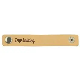 Actieprijs Leren labels met drukknoop I Love Knitting 10,5 x 1 cm 2 stuks van DURABLE 020.1200