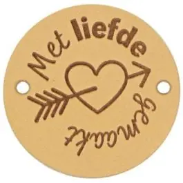 Veilige Betaling Leren labels Met Liefde Gemaakt 3,5cm 2 stuks van DURABLE 020.1228