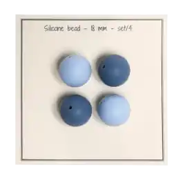 Siliconen kralen blauw 18mm van GO HANDMADE 19023 Gereduceerde Prijs