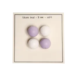 Siliconen kralen lavendel wit 18mm van GO HANDMADE 19024 Betrouwbaar